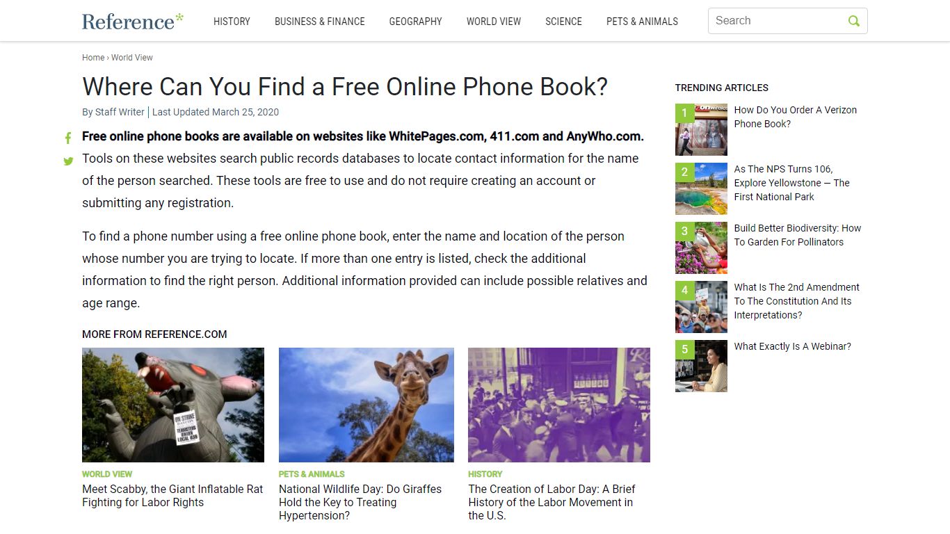 Where Can You Find a Free Online Phone Book? - Reference.com